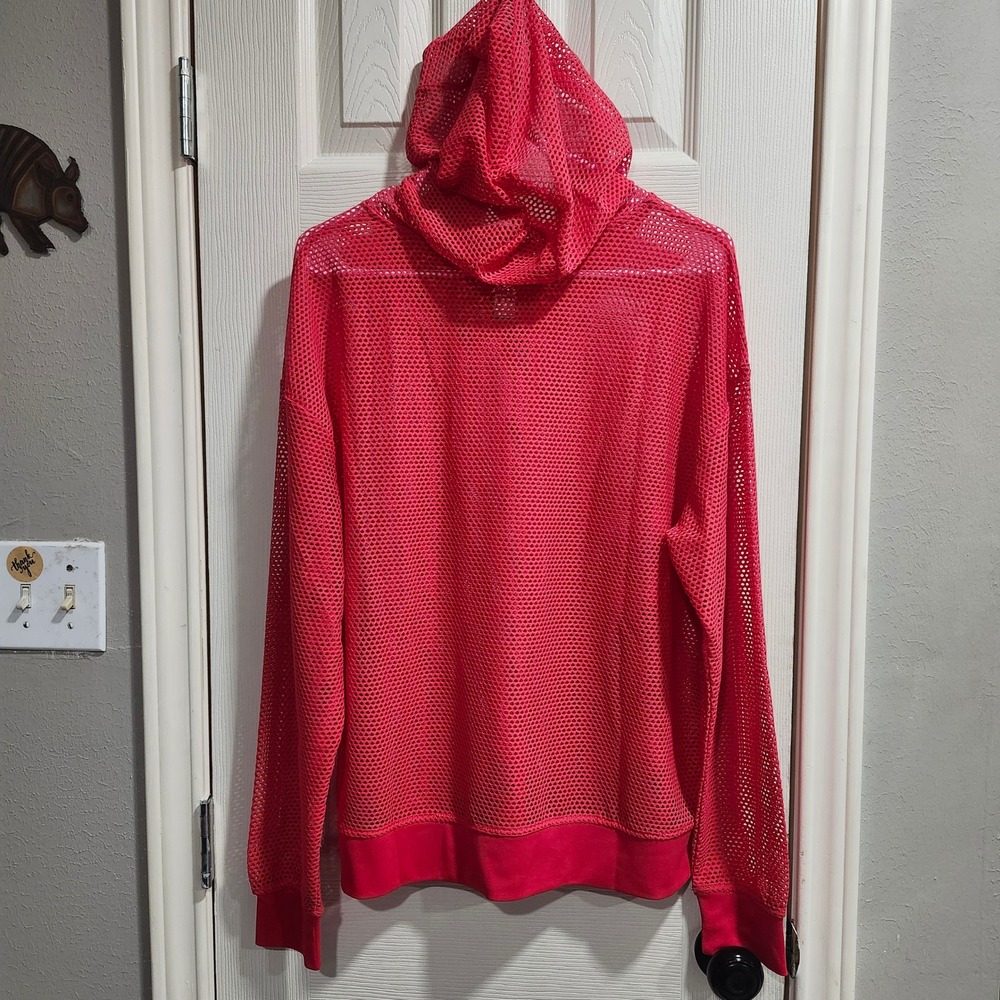 Savvi Pink Mesh Honeycomb Hoodie Womens XL Long Sleeve Active Layering Pullover - Picture 9 of 9